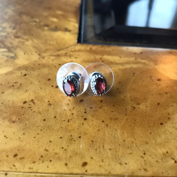 Jewelry - Mozambique Garnet Stainless Steel Stud Earrings